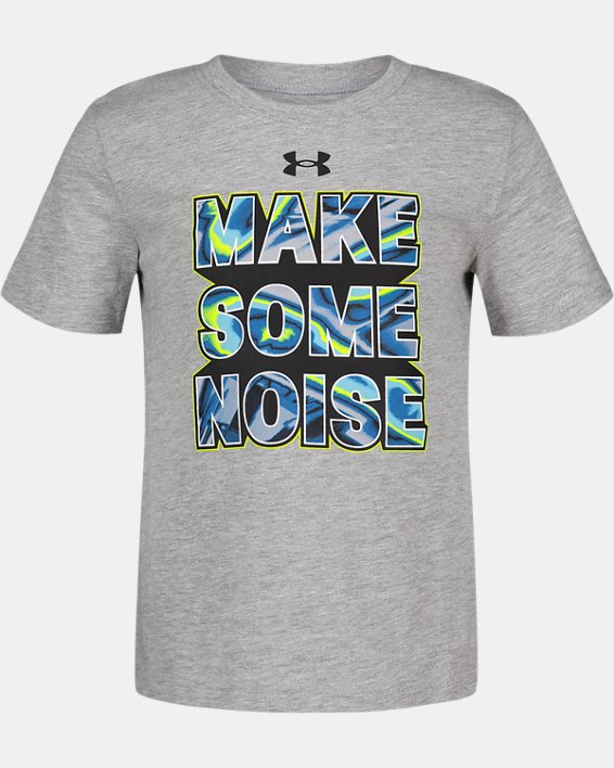Boys' Pre-School UA Make Some Noise Short Sleeve T-Shirt, Gray, pdpMainDesktop image number 0